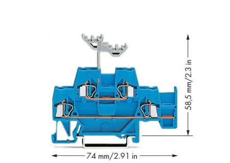 Двухуровневая клемма WAGO 280-530, 4 pin, 0.08мм² - 2.50мм², 500В, 20А, конф: N, (50 шт)