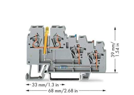 Клемма бесконтактного переключателя WAGO 270-560/281-507, 4 pin, 0.08мм² - 2.50мм², 24В, конф: L, (50 шт)