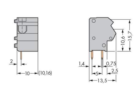 Быстроразъемная клемма WAGO 254-866, 1 pin, 0.50мм² - 2.50мм², 1000В, CS: 10мм;10.16мм, (300 шт)