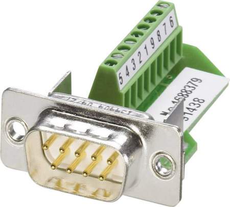 D-SUB разъём с контактной вставкой PHOENIX-CONTACT, 9 контактов