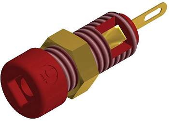 935 980-191, SKS-HIRSCHMANN CO MBI 1 Au - Лабораторное гнездо, Ø-контакта: 2 мм, красный : 1 шт.