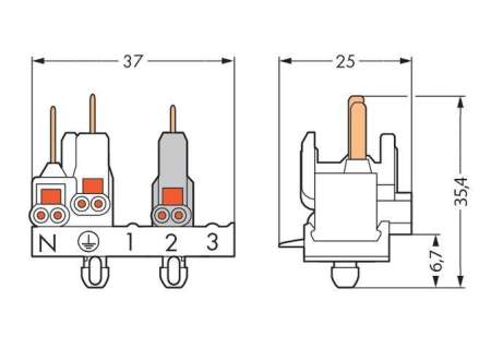 Клеммник WAGO 277-125, 5 pin, 0.5мм² - 1мм², 400В, 10А, (500 шт)