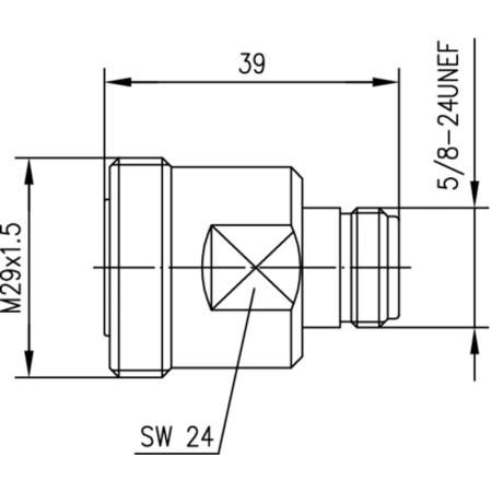 J01122A0008, Telegärtner - Коаксиальный 7-16-DIN-разъем - N-разъем : 1 шт.