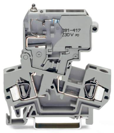 Клемма предохранителя WAGO 281-622/281-417, 2 pin, 0.08мм² - 4мм², 800В, 10А, конф: L, (50 шт)