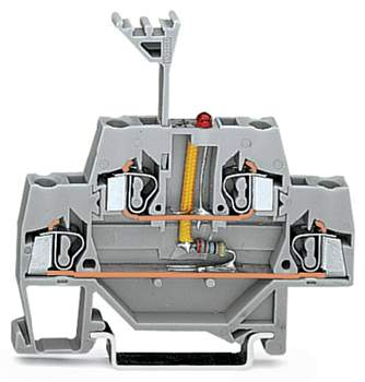 Двухуровневая светодиодная клемма WAGO 280-943/281-434, 4 pin, 0.08мм² - 2.50мм², 24В, 25мА, конф: L, (50 шт)