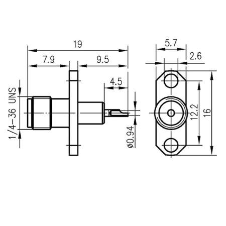 J01151A0151, Telegärtner - SMA-разъем, 50 Ом : 1 шт.