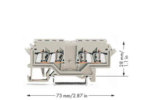 Клемма WAGO 280-989, 4 pin, 0.02мм² - 2.50мм², 550В, 22А, конф: L, (100 шт)