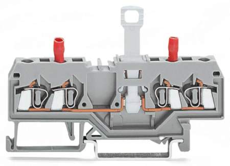 N клемма с разделителем и тестовым разъемом WAGO 280-829, 2 pin, 0.08мм² - 2.50мм², 400В, 10А, конф: L, (50 шт)