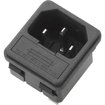 Розетка IEC C14, TRU Components 716529, 10 А, черный : 1 шт.