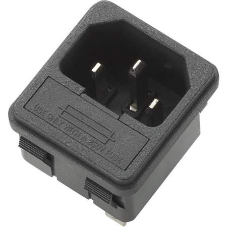 Розетка IEC C14, TRU Components 716529, 10 А, черный : 1 шт.