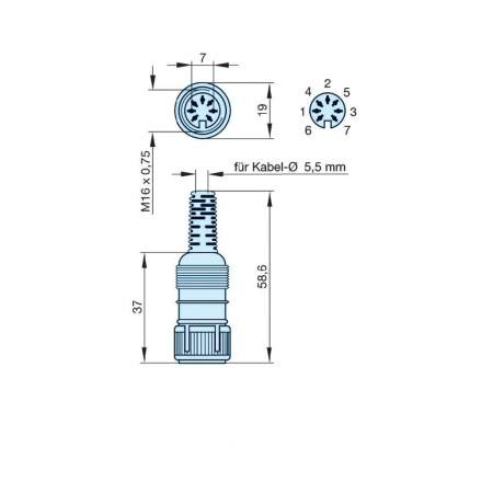 DIN-соединитель с резьбовым соединением Hirschmann мAK 7100S