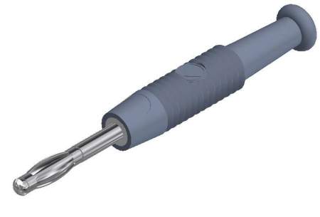 "Банановый" разъем SKS Hirschmann 938420106, MSTF 2, Ø 2мм, 0.50мм², 60В, 6А, частично изолированный, серый, (1 шт)