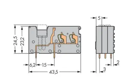 Быстроразъемная клемма WAGO 742-171, 1 pin, 0.08мм² - 2.50мм², 320В, CS: 5мм, (200 шт)