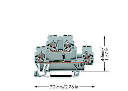 Двухуровневая диодная клемма WAGO 870-540/281-410, 4 pin, 0.08мм² - 4мм², 250В, 500мА, конф: L, (50 шт)