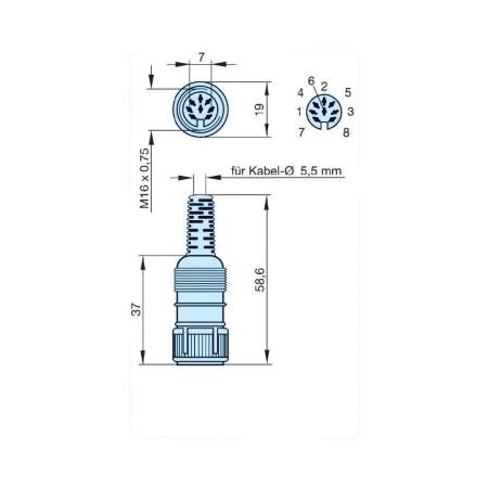DIN-соединитель с резьбовым соединением Hirschmann мAK 8100S