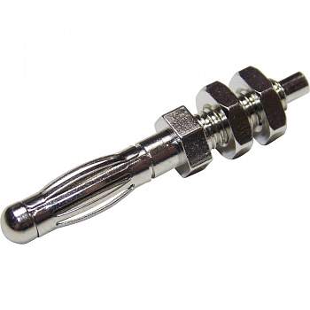 Банановый штекер TRU Components TC-R8-B2H, Ø-контакта: 4 мм, серебристый, неизолированный