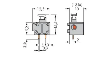 Быстроразъемная клемма WAGO 235-801/331-000, 1 pin, 0.20мм² - 1.50мм², 1000В, 17.5А, CS: 10мм;10.16мм, (400 шт)