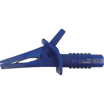 Зажим типа "крокодил" синий, 4 мм, CAT II 1000 В, CAT III 600 ВЮ Cliff FCR7943 : 1 шт.