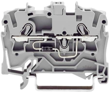 Диодная клемма WAGO 2001-1211/1000-410, 2 pin, 0.25мм² - 2.50мм², 250В, 500мА, конф: L, (1 шт)