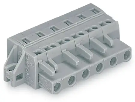 Розетка для подключения кабеля WAGO 231-206/031-000, 6 pin, 0.08мм² - 2.5мм², 630В, CS: 7.50мм, (25 шт)