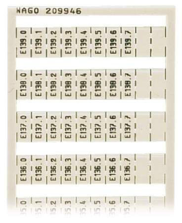 Этикетка WAGO 209-946, Оттиск: E130.0 E130.1 - E139.6, E139.7, (5 шт)