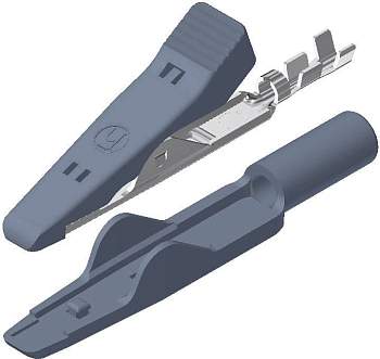 Зажим типа "крокодил" SKS Hirschmann MA 1, обжимной, серый, 4 мм, длина: 41.5 мм : 1 шт.