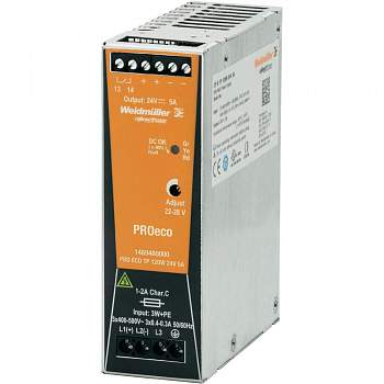 Блок питания с креплением на DIN рейку Weidmüller 1469480000 PRO ECO 120W 24V 5A