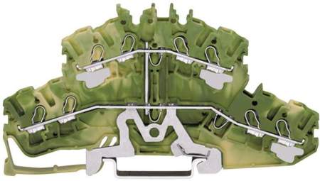 Двухуровневая клемма WAGO 2002-2407, 8 pin, 0.25мм² - 4мм², 24А, конф: Terre, (1 шт)