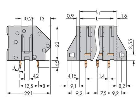 Быстроразъемная клемма WAGO 745-302/005-000, 2 pin, 0.20мм² - 6.00мм², 400В, CS: 7.50мм, (56 шт)