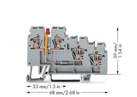 Клемма привода WAGO 270-572/281-434, 4 pin, 0.08мм² - 2.50мм², 24В, конф: L, (50 шт)