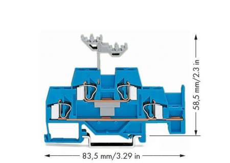 Двухуровневая клемма WAGO 281-630, 4 pin, 0.08мм² - 4мм², 500В, 26А, конф: N, (50 шт)
