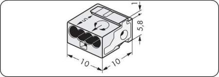 Клеммник WAGO 243-314, 4 pin, 0.28мм² - 0.5мм², 150В, 6А, (400 шт)