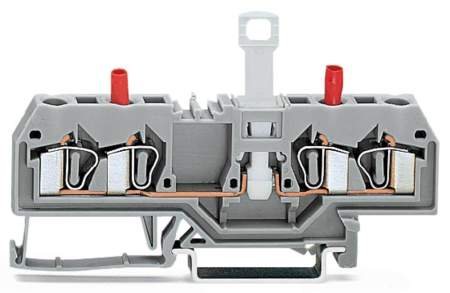 N клемма с разделителем и тестовым разъемом WAGO 281-666, 2 pin, 0.08мм² - 4мм², 400В, 10А, конф: L, (50 шт)
