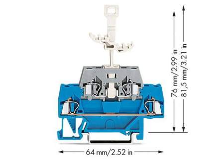 Двухуровневая клемма WAGO 280-525, 4 pin, 0.08мм² - 2.50мм², 400В, 10А, (50 шт)