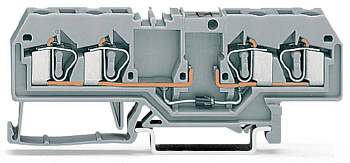 Диодная клемма WAGO 281-665/281-411, 4 pin, 0.08мм² - 4мм², 250В, 500мА, конф: L, (50 шт)