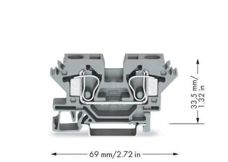 Клемма WAGO 284-601, 2 pin, 0.20мм² - 10мм², 800В, 57А, конф: L, (25 шт)