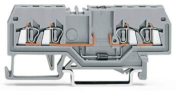 Диодная клемма WAGO 279-815/281-411, 4 pin, 0.08мм² - 1.50мм², 250В, 500мА, конф: L, (100 шт)