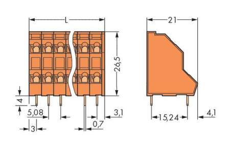Двухуровневая клемма WAGO 736-316, 32 pin, 0.08мм² - 2.50мм², 320В, CS: 5.08мм, (21 шт)