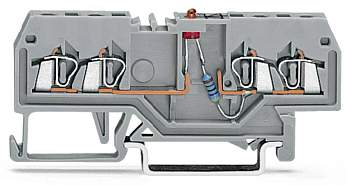 Светодиодная клемма WAGO 279-809/281-434, 4 pin, 0.08мм² - 1.50мм², 24В, 25мА, конф: L, (100 шт)