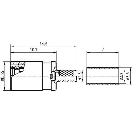 J01161A0691, Telegärtner - SMB-разъем, 50 Ом : 1 шт.
