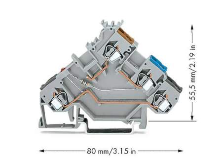 Клемма бесконтактного переключателя WAGO 280-560/281-434, 4 pin, 0.08мм² - 2.50мм², 24В, 20А, конф: L, (50 шт)