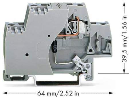 Клемма WAGO 280-502/281-589, 2 pin, 0.08мм² - 2.50мм², 24В, 20А, конф: L, (50 шт)