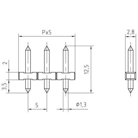 50130245001, PTR STL130 - Вертикальный штифт : 1 шт.
