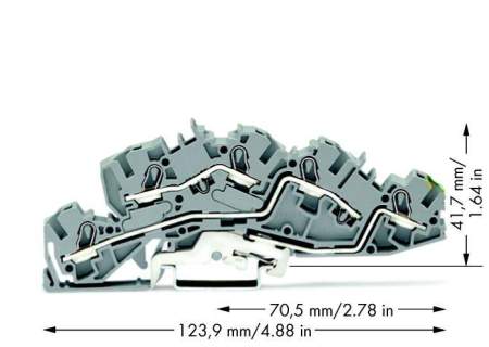 Промышленная клеммная колодка WAGO 2005-7645, 3 pin, 0.50мм² - 6мм², 250В, 36А, конф: L;L;Terre, (1 шт)