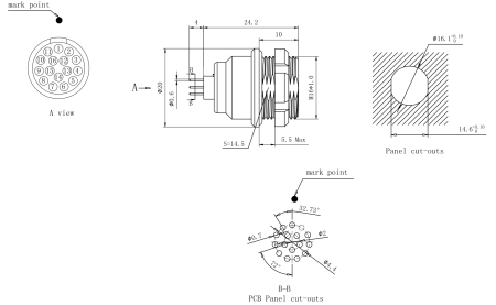 Разъем Weillen WLES13-7302-0124 (Аналог ODU G31K0C-P16QC00-0000)