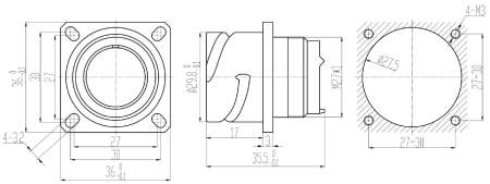 Разъем Weillen WLES25-9501-0380 (Аналог Amphenol MIL-DTL-26482 MS series)