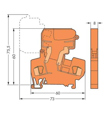 Клемма предохранителя WAGO 281-616, 2 pin, 0.08мм² - 4мм², 800В, 10А, (50 шт)
