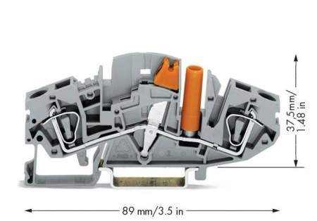 N клемма WAGO 282-811, 2 pin, 0.20мм² - 6мм², 500В, 30А, конф: L, (20 шт)