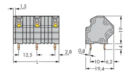 Быстроразъемная клемма WAGO 745-3260, 10 pin, 0.08мм² - 4.00мм², 1000В, CS: 12.50мм, (24 шт)