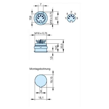 DIN-разъем с резьбовым соединением Hirschmann мAS 5100 S